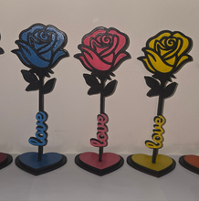 Load image into Gallery viewer, Hand Painted Wooden Rose
