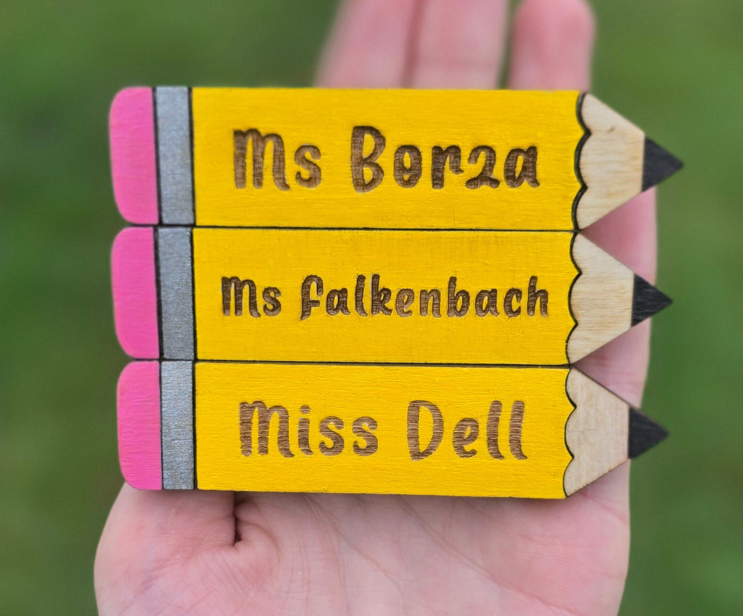Custom Wooden Pencil Badge